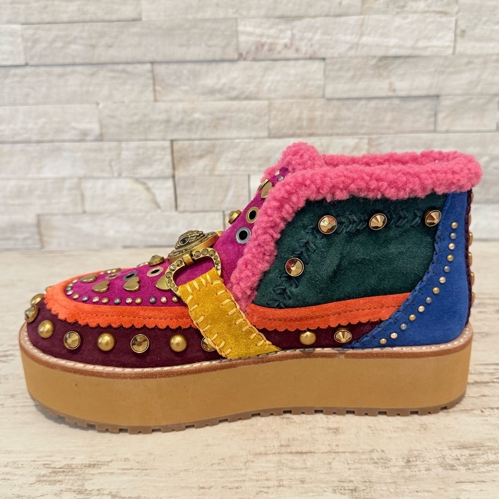 Kurt Geiger Mansion Cozy Studded Suede Bit Buckle Platform Boots EU 36.5-US 6.5 - Picture 9 of 15